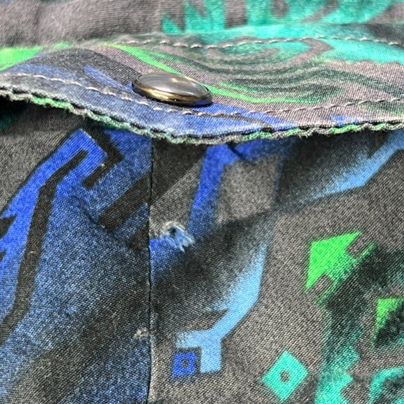 Rock N Roll Cowboy Western Pearl Snap Shirt Mens Large Multicolor Southwestern P - Picture 5 of 9